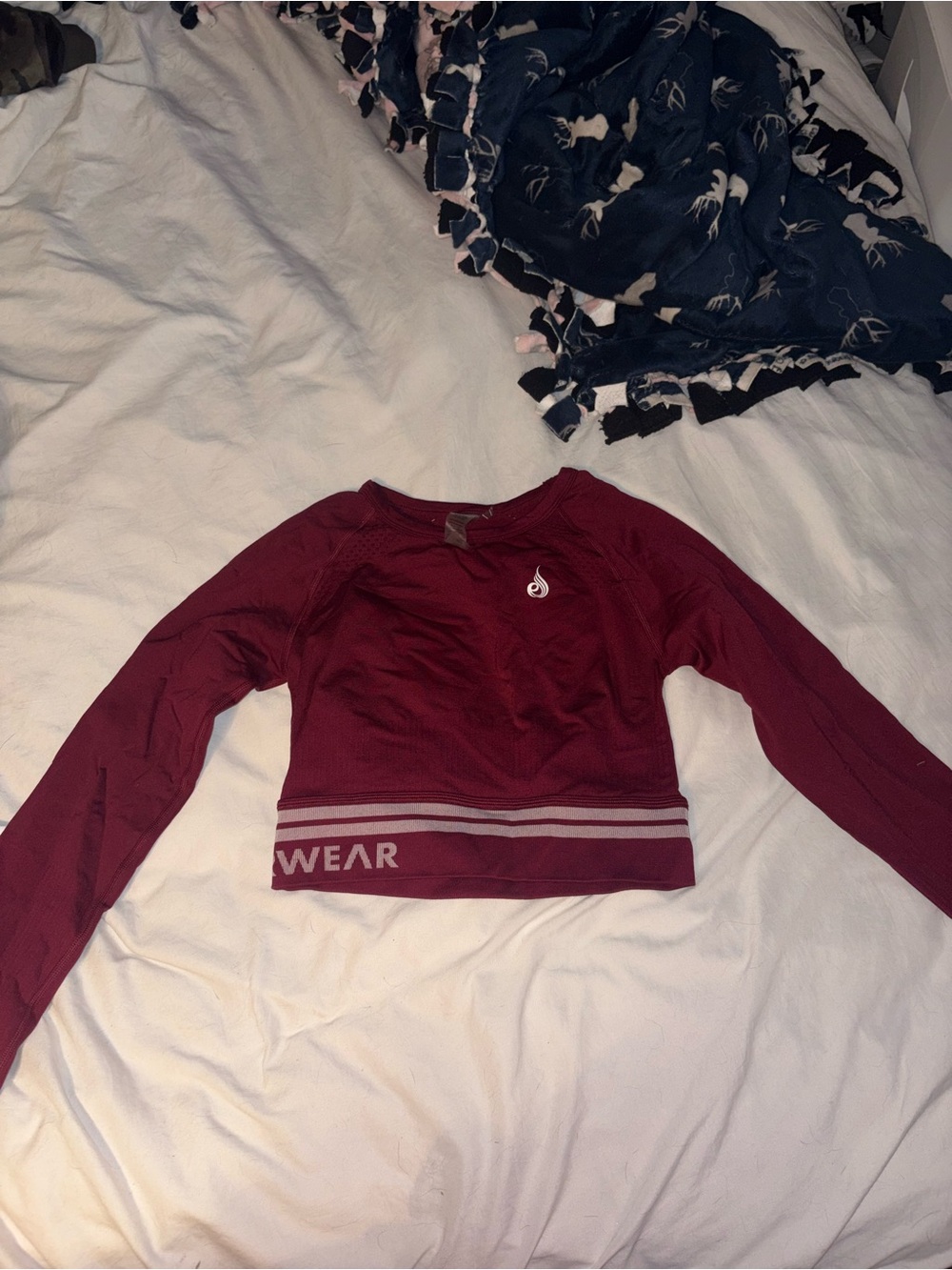Ryderwear Maroon Long-Sleeve Crop Top